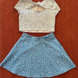 Lilly Pulitzer Two-Pieces Skirt Set - Blue and White Print (size 16)